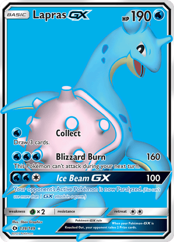 Lapras-GX Sun & Moon Pokemon Card