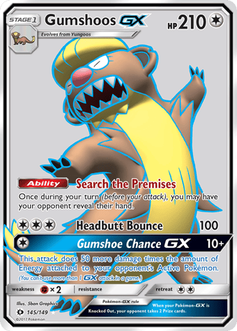 Gumshoos-GX Sun & Moon Pokemon Card