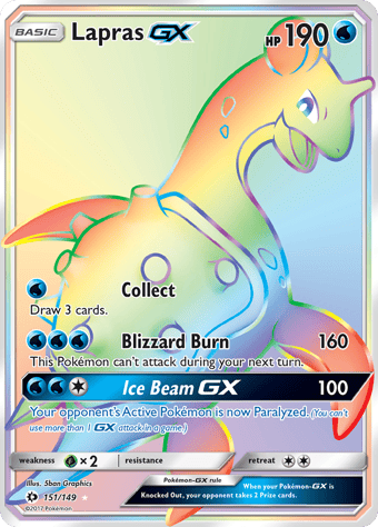 Lapras-GX Sun & Moon Pokemon Card