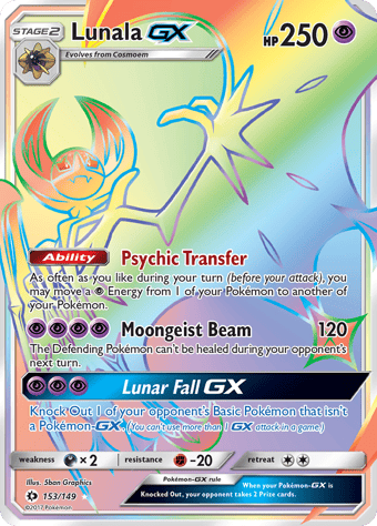 Lunala-GX Sun & Moon Pokemon Card