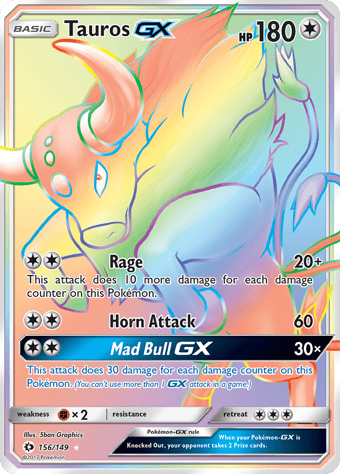 Tauros-GX Sun & Moon Pokemon Card