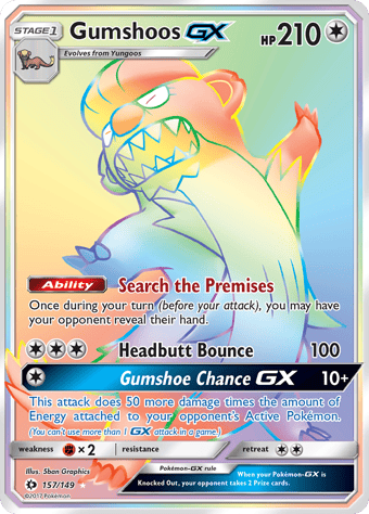 Gumshoos-GX Sun & Moon Pokemon Card