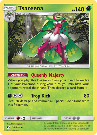Tsareena Sun & Moon Pokemon Card