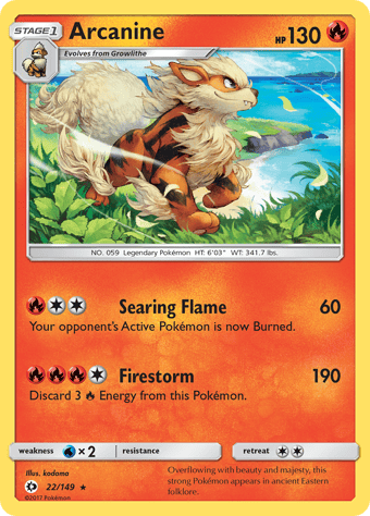 Arcanine Sun & Moon Pokemon Card
