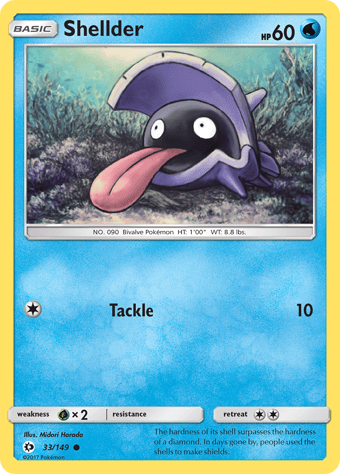 Shellder Sun & Moon Pokemon Card