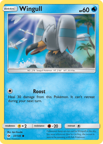 Wingull Sun & Moon Pokemon Card