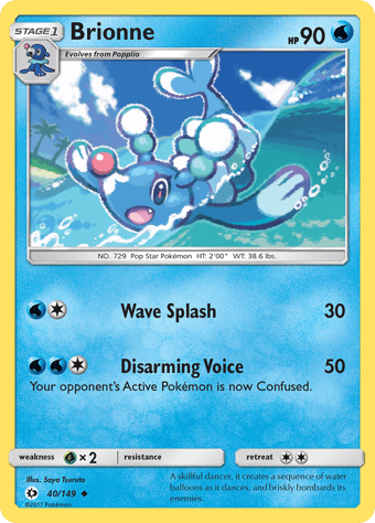 Brionne Sun & Moon Pokemon Card