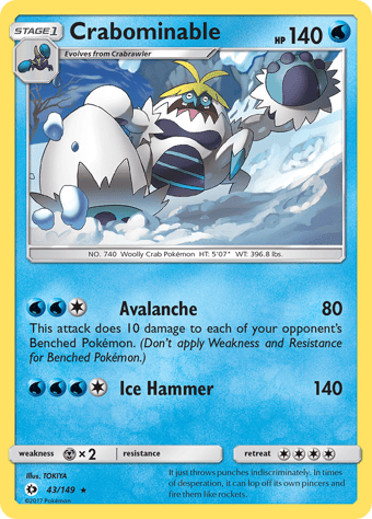 Crabominable Sun & Moon Pokemon Card