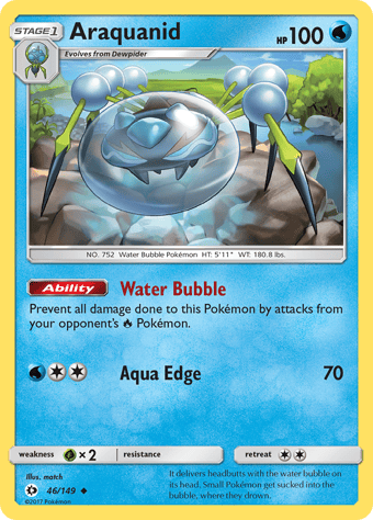 Araquanid Sun & Moon Pokemon Card