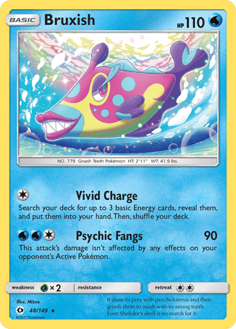 Bruxish Sun & Moon Pokemon Card