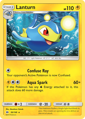 Lanturn Sun & Moon Pokemon Card