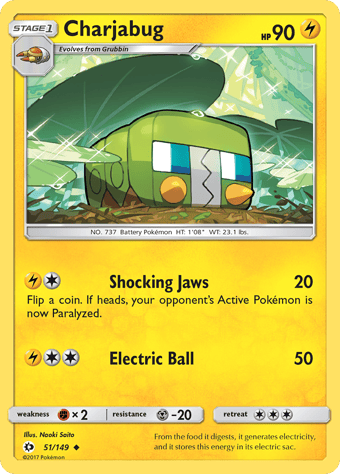Charjabug Sun & Moon Pokemon Card