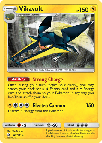 Vikavolt Sun & Moon Pokemon Card