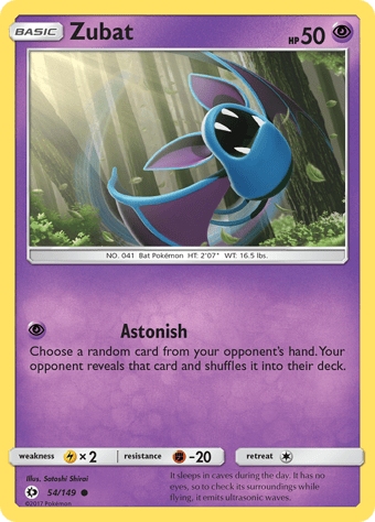 Zubat Sun & Moon Pokemon Card