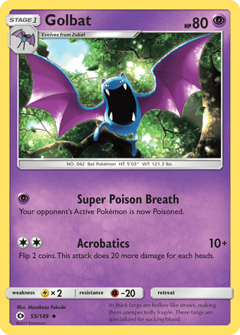 Golbat Sun & Moon Pokemon Card