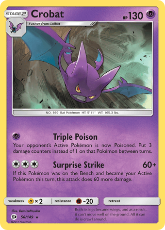 Crobat Sun & Moon Pokemon Card