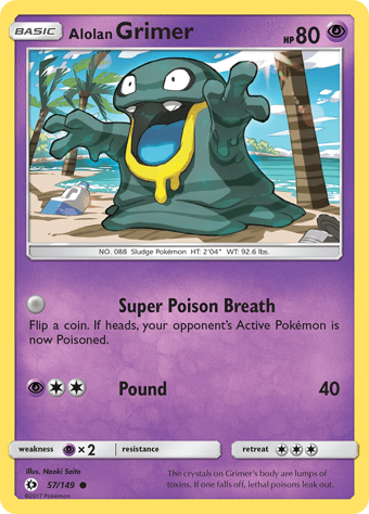Alolan Grimer Sun & Moon Pokemon Card