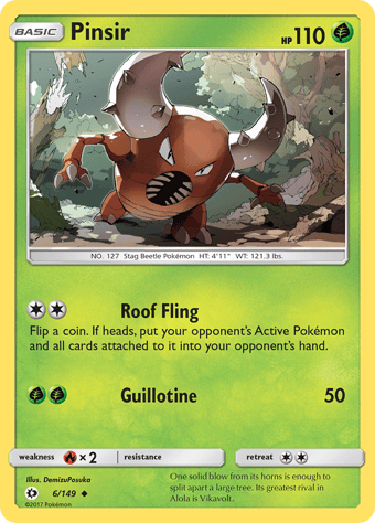 Pinsir Sun & Moon Pokemon Card