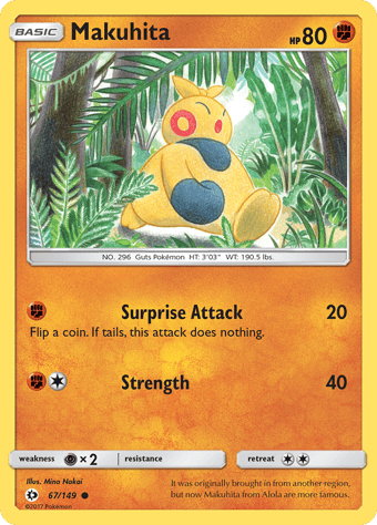 Makuhita Sun & Moon Pokemon Card