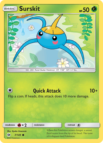 Surskit Sun & Moon Pokemon Card