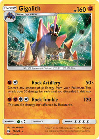 Gigalith Sun & Moon Pokemon Card
