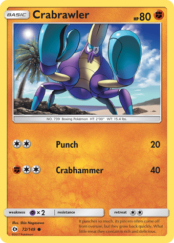 Crabrawler Sun & Moon Pokemon Card