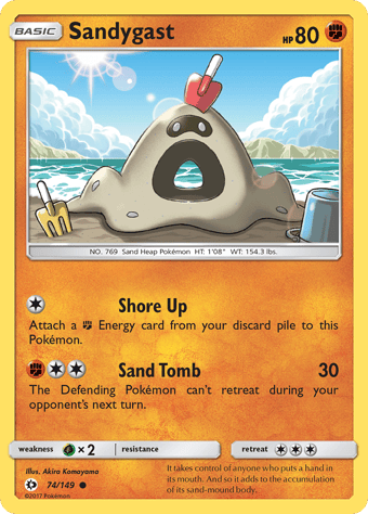 Sandygast Sun & Moon Pokemon Card
