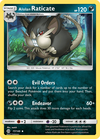 Alolan Raticate Sun & Moon Pokemon Card