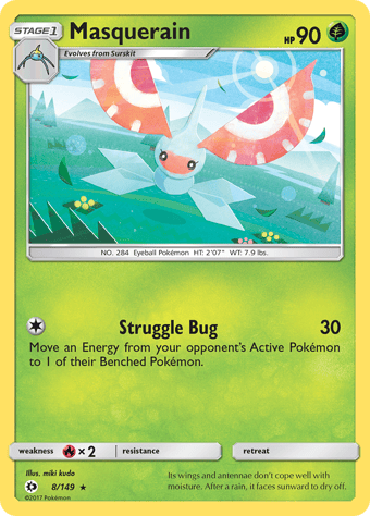 Masquerain Sun & Moon Pokemon Card