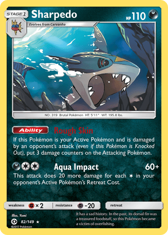 Sharpedo Sun & Moon Pokemon Card