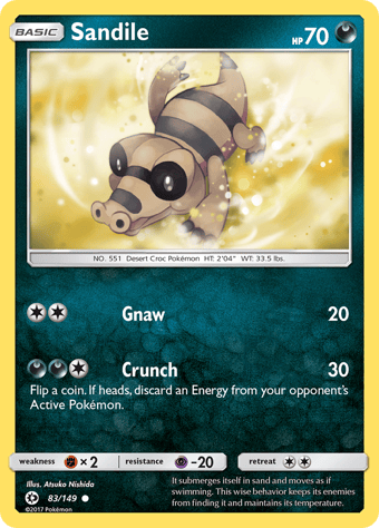 Sandile Sun & Moon Pokemon Card