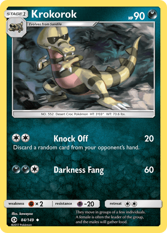 Krokorok Sun & Moon Pokemon Card