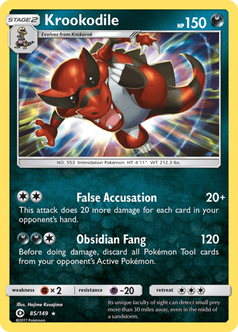 Krookodile Sun & Moon Pokemon Card