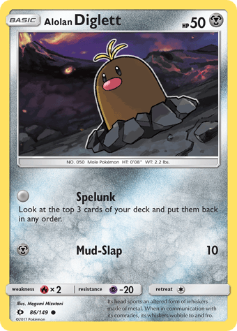 Alolan Diglett Sun & Moon Pokemon Card