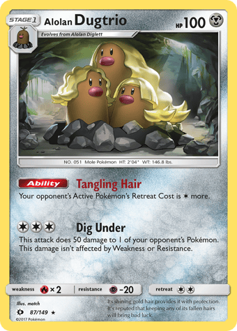 Alolan Dugtrio Sun & Moon Pokemon Card