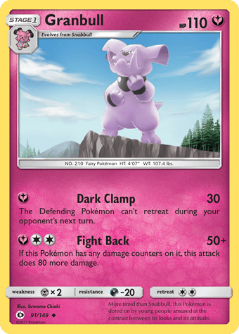 Granbull Sun & Moon Pokemon Card