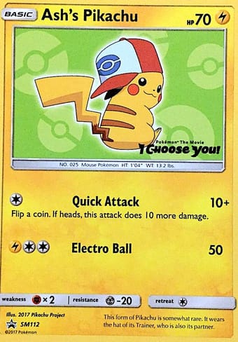 Ash's Pikachu SM Black Star Promos Pokemon Card