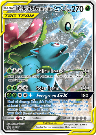 Celebi & Venusaur GX SM Black Star Promos Pokemon Card