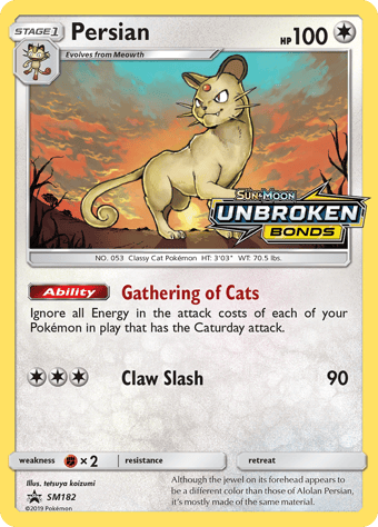 Persian SM Black Star Promos Pokemon Card