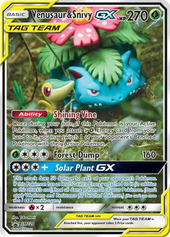 Venusaur & Snivy GX SM Black Star Promos Pokemon Card