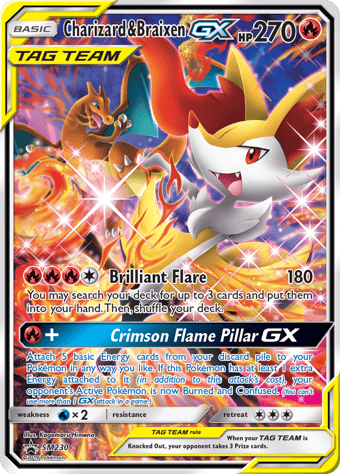 Charizard and Braixen GX SM Black Star Promos Pokemon Card