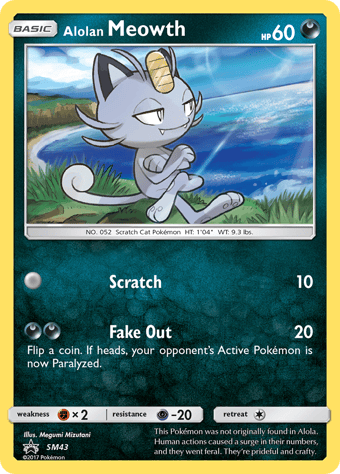 Alolan Meowth SM Black Star Promos Pokemon Card