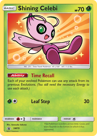 Shining Celebi SM Black Star Promos Pokemon Card