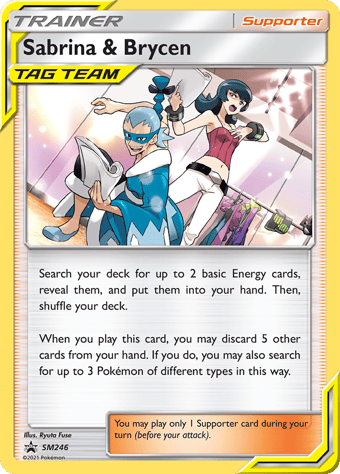 Sabrina & Brycen SM Black Star Promos Pokemon Card