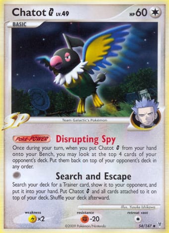 Chatot G Supreme Victors Pokemon Card