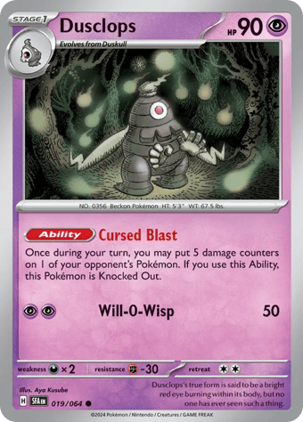 Dusclops Shrouded Fable Pokemon Card