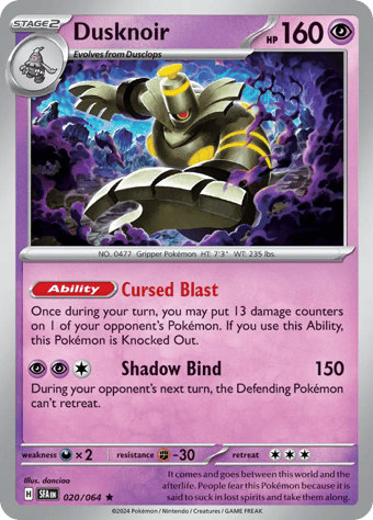 Dusknoir Shrouded Fable Pokemon Card