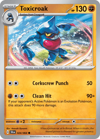 Toxicroak Shrouded Fable Pokemon Card