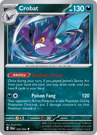 Crobat Shrouded Fable Pokemon Card