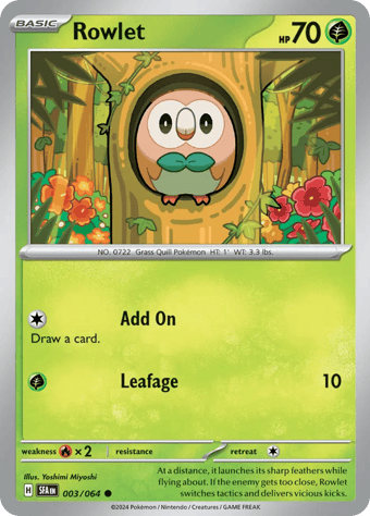 Rowlet Shrouded Fable Pokemon Card